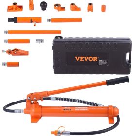 VEVOR 12 Ton Porta Power Kit, Hydraulic Ram with Pump with 4.6 ft/1.4 m Oil Hose, Portable Hydraulic Jack with Storage Case for Automotive, Garag