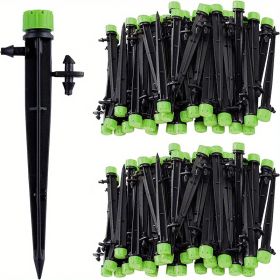 20pcs/50pcs Drip Emitters Perfect For 4/7mm Tube PE Pipe; 8 Holes; Adjustable 360 Degree Water Flow Irrigation Drippers On Stake For Flower Bed; (Quantity: 20pcs, Color: Green)
