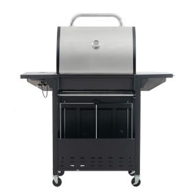 Propane Grill 4 Burner Barbecue Grill Stainless Steel Gas Grill with Side Burner, 46,500 BTU Outdoor Cooking, Patio, Garden Barbecue Grill (Color: AS PIC)